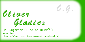 oliver gladics business card